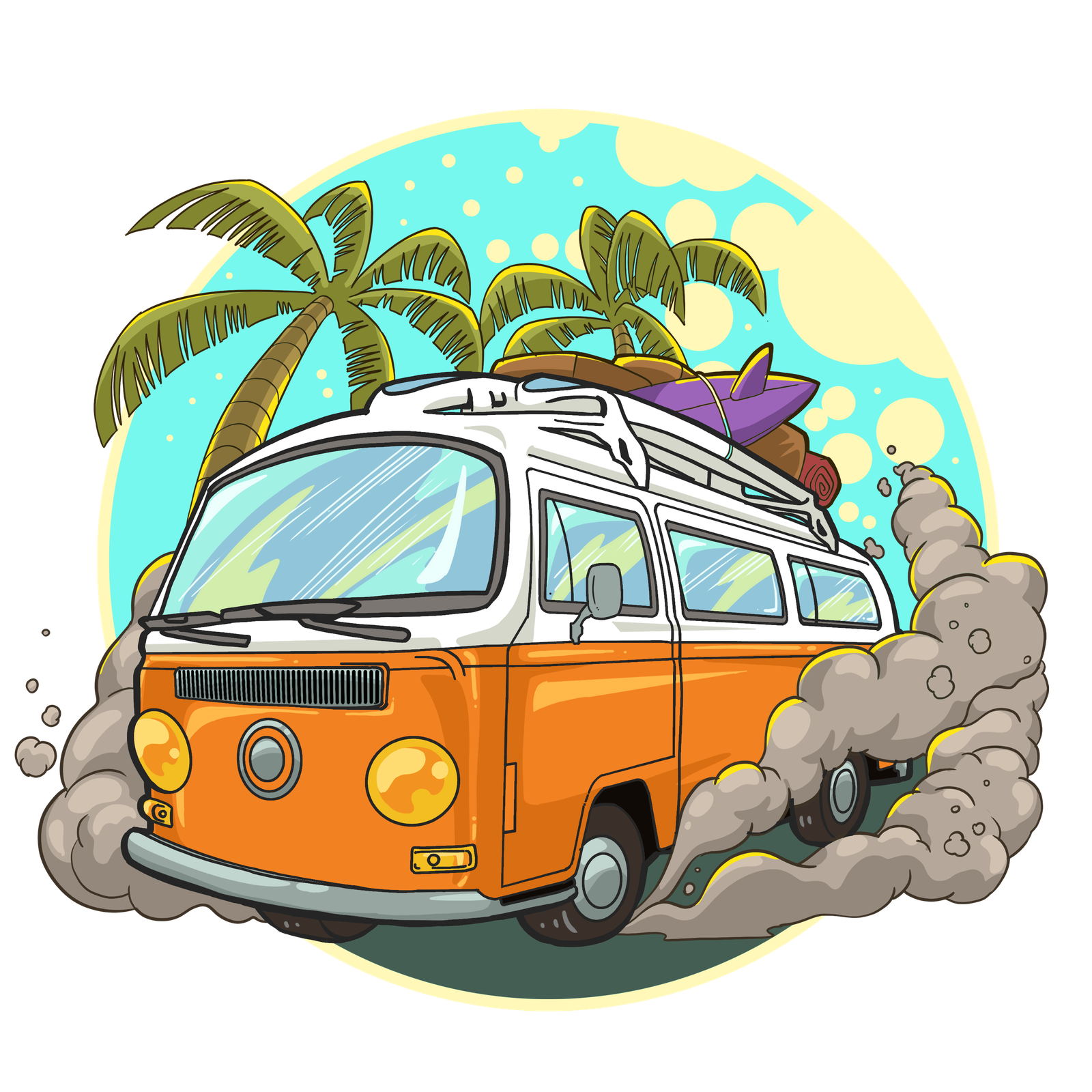 Luxury Vacation Montage with Suitcase, Sun Hat, Airplane, and Destination Portals